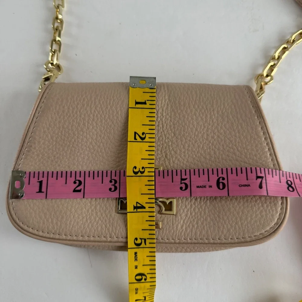 Tory Burch Britten Mini Crossbody Bag Blush Pink Pebbled Leather Gold Chain
